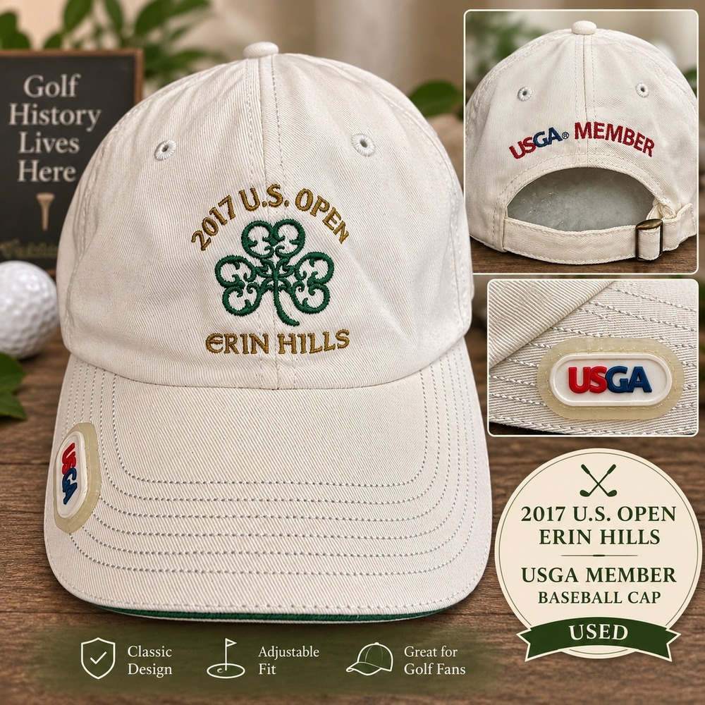 2017 US Open Erin Hills USGA Member Baseball Cap Hat Cream Shamrock Adjustable